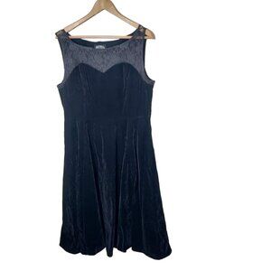 Hearts And Roses Black Velvet‎ Dress Woman's Size 2X